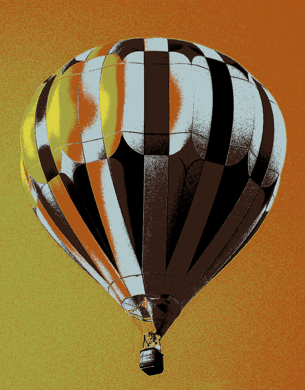 A hot air balloon.